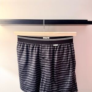 Black Striped Men's Boxers with Pockets
